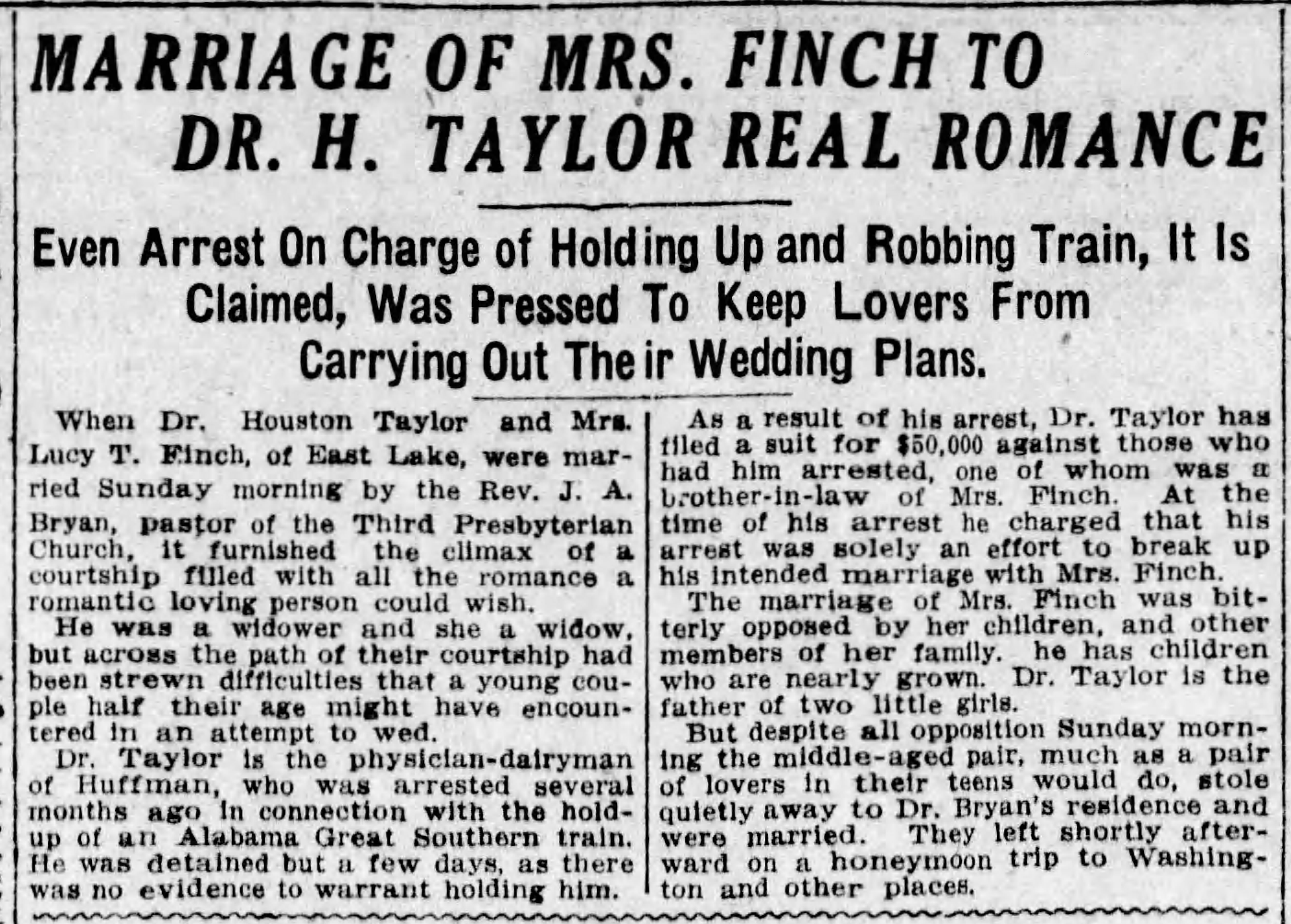 Dr. Houston Taylor-Lucy T. Finch